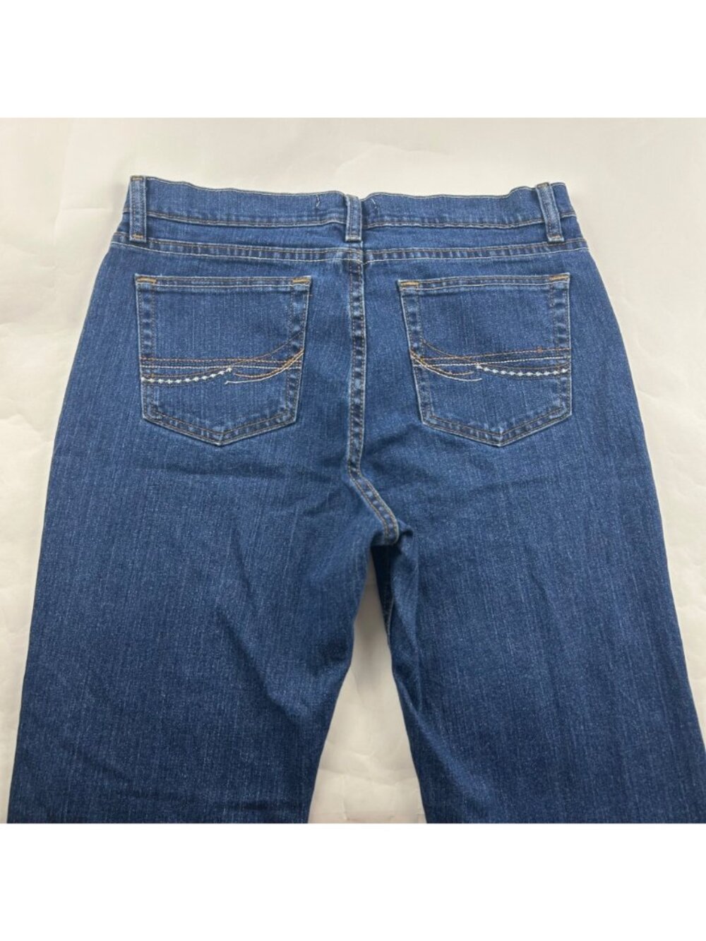 LONG Wrangler Dark Wash Denim Bootcut Jeans 10 - Picture 6 of 6